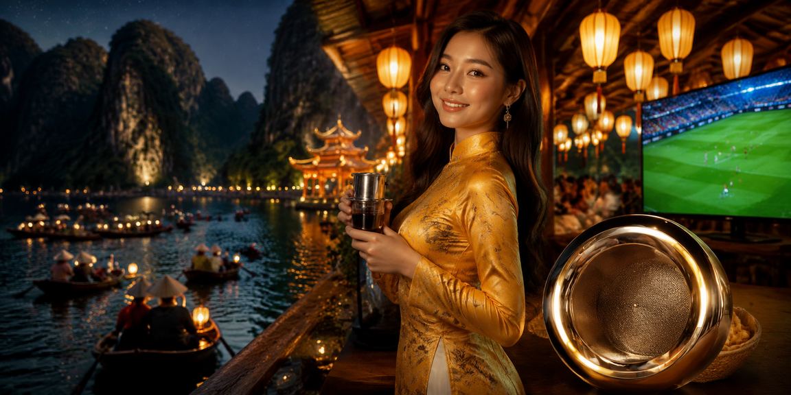 Người dùng xem kết quả xổ số và cá cược tại Ninh Bình mặc áo dài